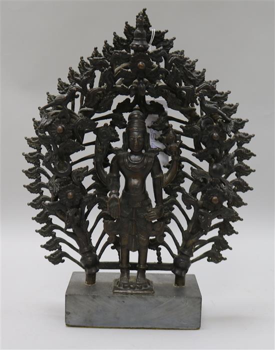 A bronze Hindu deity